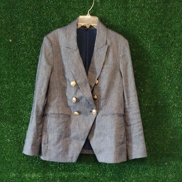 Express Blue Blazer with Gray Accents - Picture 1 of 4